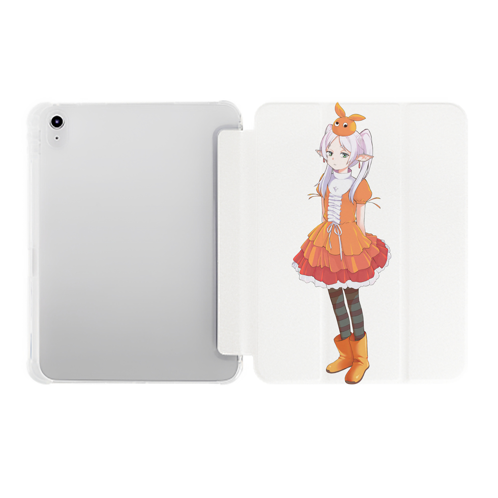 （画像用） 葬送のフリーレン Frieren IPad ケース ペン収納付き 三つ折りスタンド PUレザー×シリコン 対応機種9.5/10.5/10.9インチ